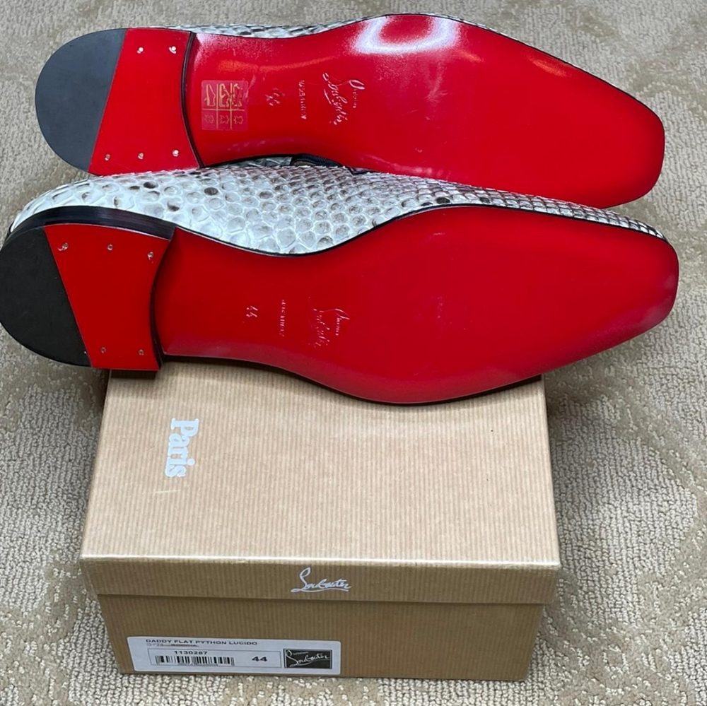Auth Christian Louboutin Daddy Flat Python Lucido - image 4